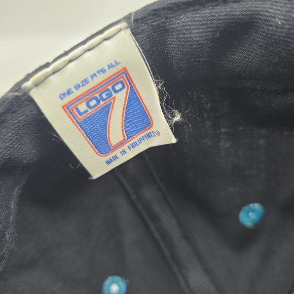 CAROLINA PANTHERS LOGO 7 Vintage 90’s SnapBack NFL Hat -Black/Teal - Picture 7 of 10